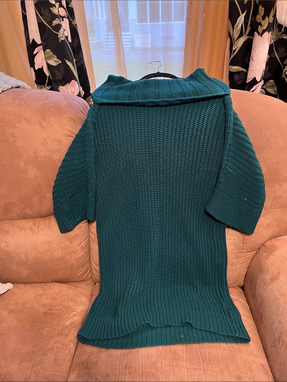 a.n.a Teal Cowl-Neck Knit Sweater